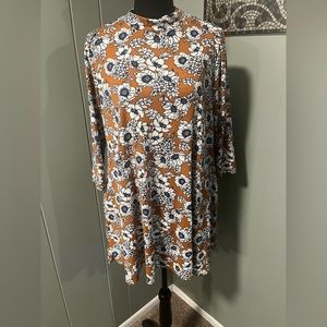 CES FEMME  DRESS WOMENS  SIZE L Rust Floral Dress
